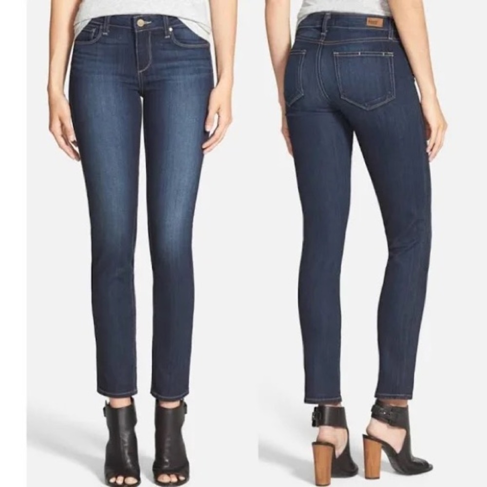 PAIGE | Skyline Ankle Peg Alanis Mid Rise Luxurious Transcend Denim Skinny Jeans